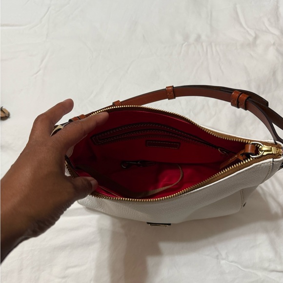 Dooney & Bourke White and Brown Shoulder Bag - Picture 3 of 3
